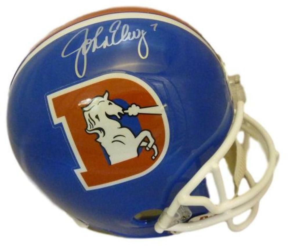 John Elway Autographed Denver Broncos D Logo Proline Helmet BAS