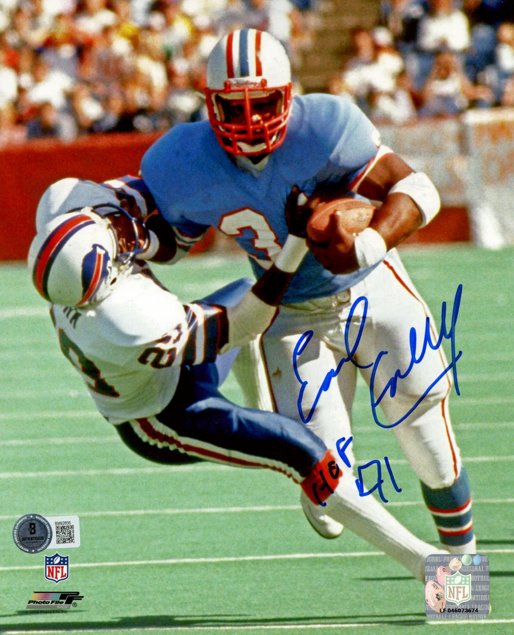 Earl Campbell Autographed Houston Oilers 8x10 Photo HOT BAS 45152