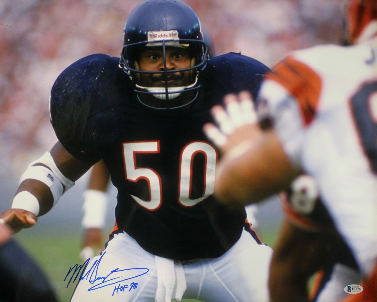 Mike Singletary Autographed/Signed Chicago Bears 16x20 Photo HOF BAS