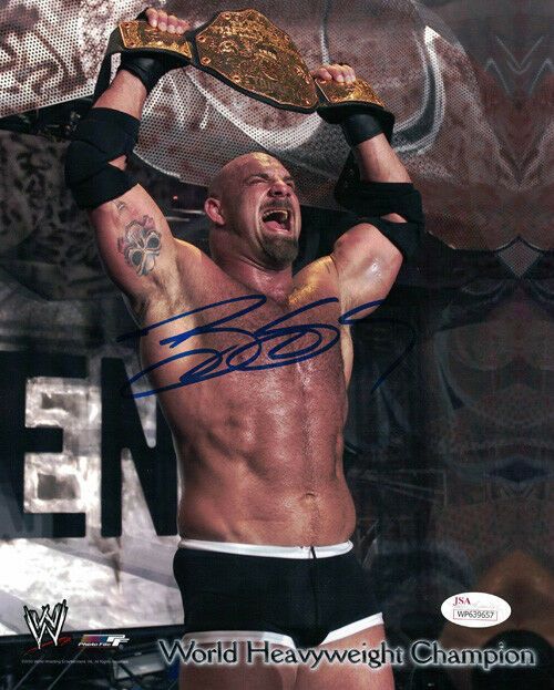 Bill Goldberg Autographed WWE Wrestling 8x10 Photo Belt JSA
