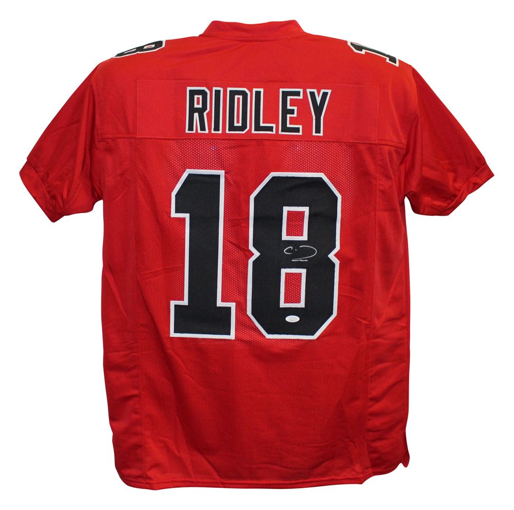 Calvin Ridley Autographed/Signed Pro Style Red XL Jersey JSA