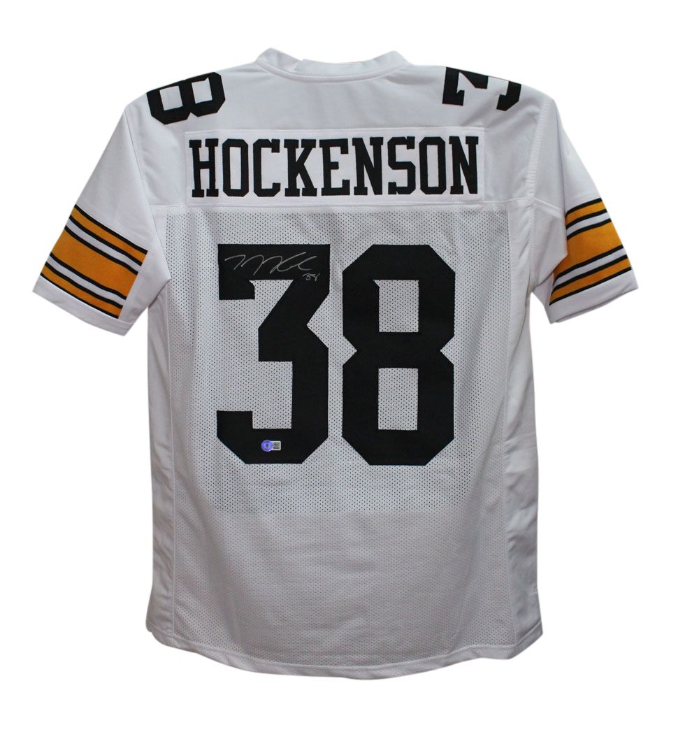 TJ Hockenson Autographed/Signed College Style White XL Jersey BAS