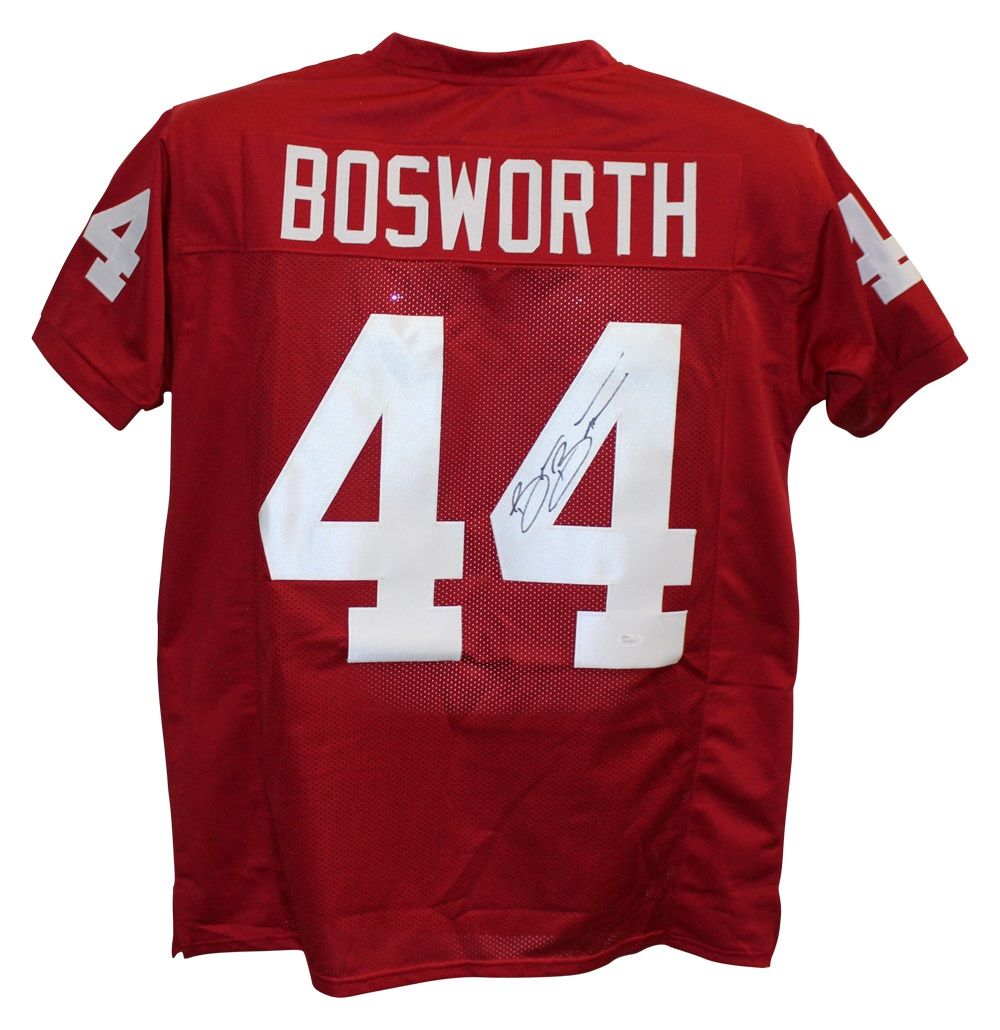 Brian Bosworth Autographed/Signed College Style Red XL Jersey JSA