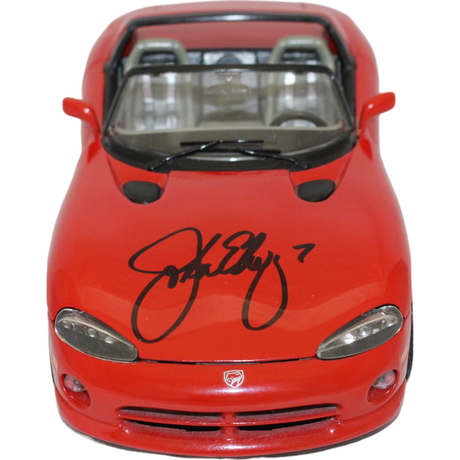 John Elway Autographed/Signed 1/18 Scale Red Viper Diecast Car Beckett 44295