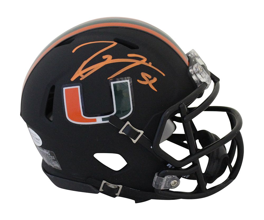 Ray Lewis Signed Miami Hurricanes 2017 Miami Nights Mini Helmet BAS