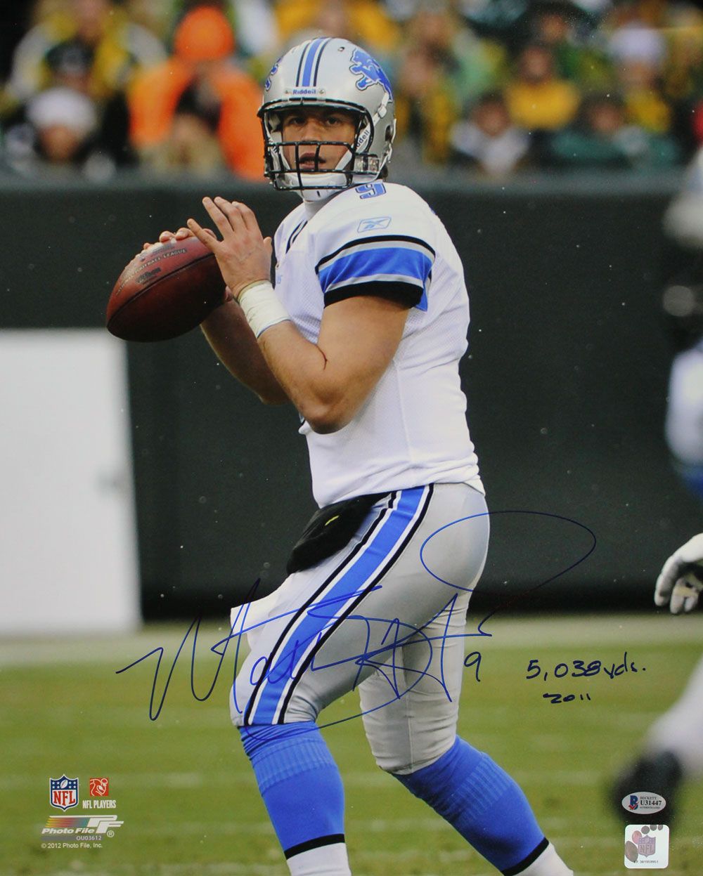 Matt Stafford Autographed/Signed Detroit Lions 16x20 Photo BAS