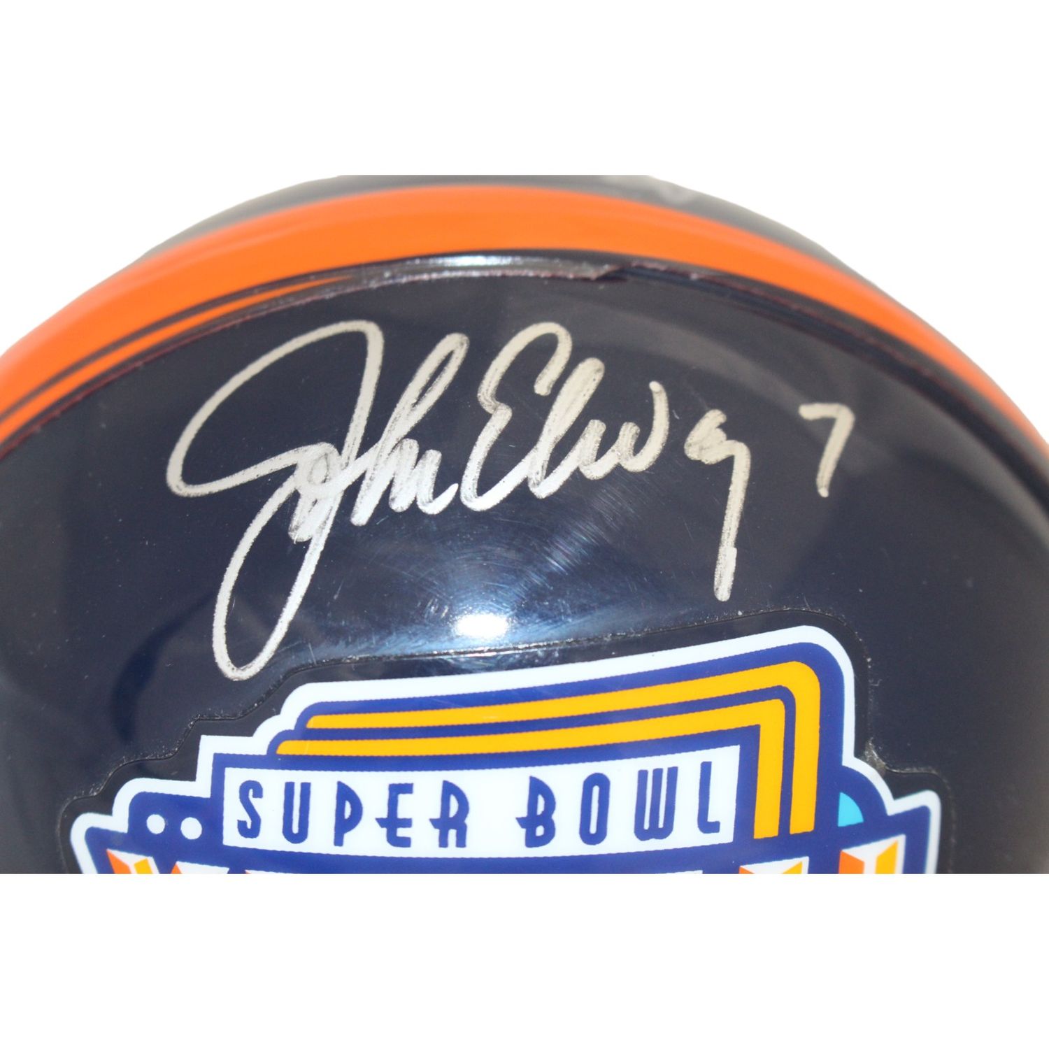 John Elway &amp; Terrell Davis Signed VSR4 Custom Super Bowl Mini Helmet BAS 44140