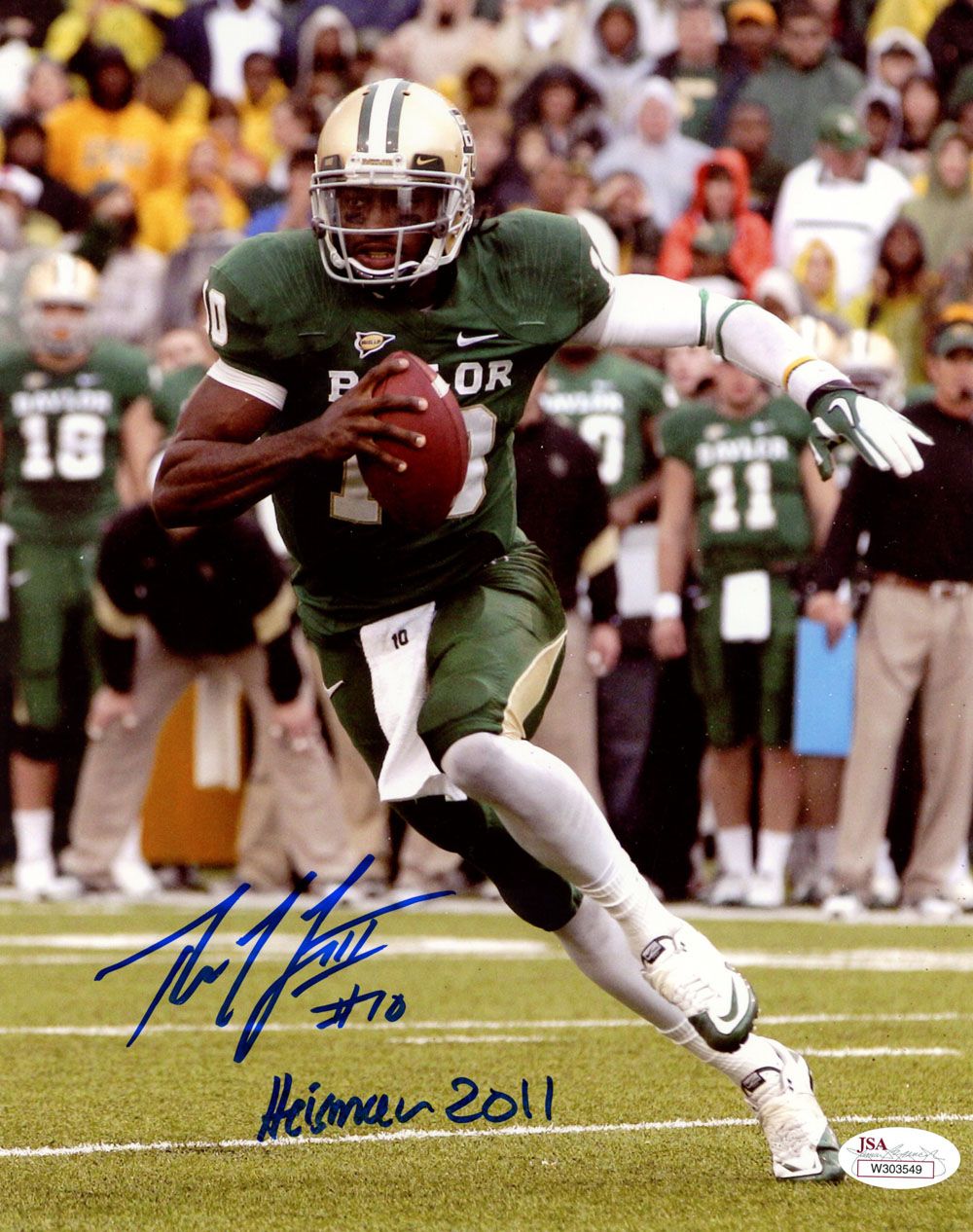 Robert Griffin III Autographed Baylor Bears 8x10 Photo Heisman 2011 JSA
