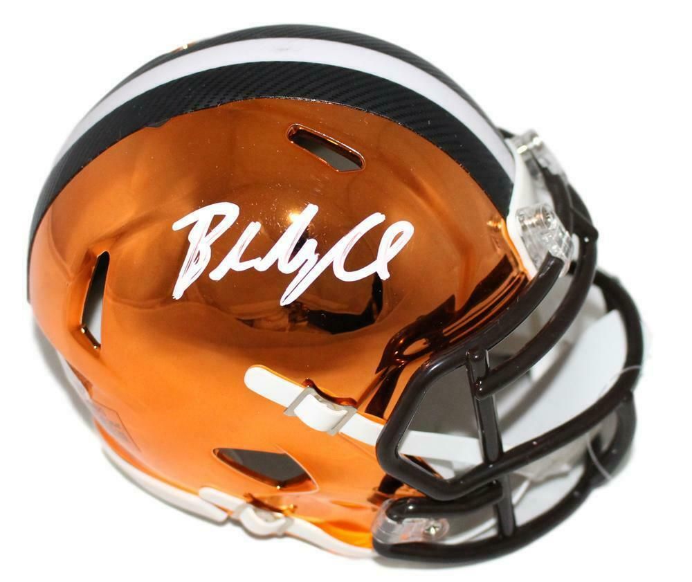 Baker Mayfield Autographed Cleveland Browns Chrome Mini Helmet BAS