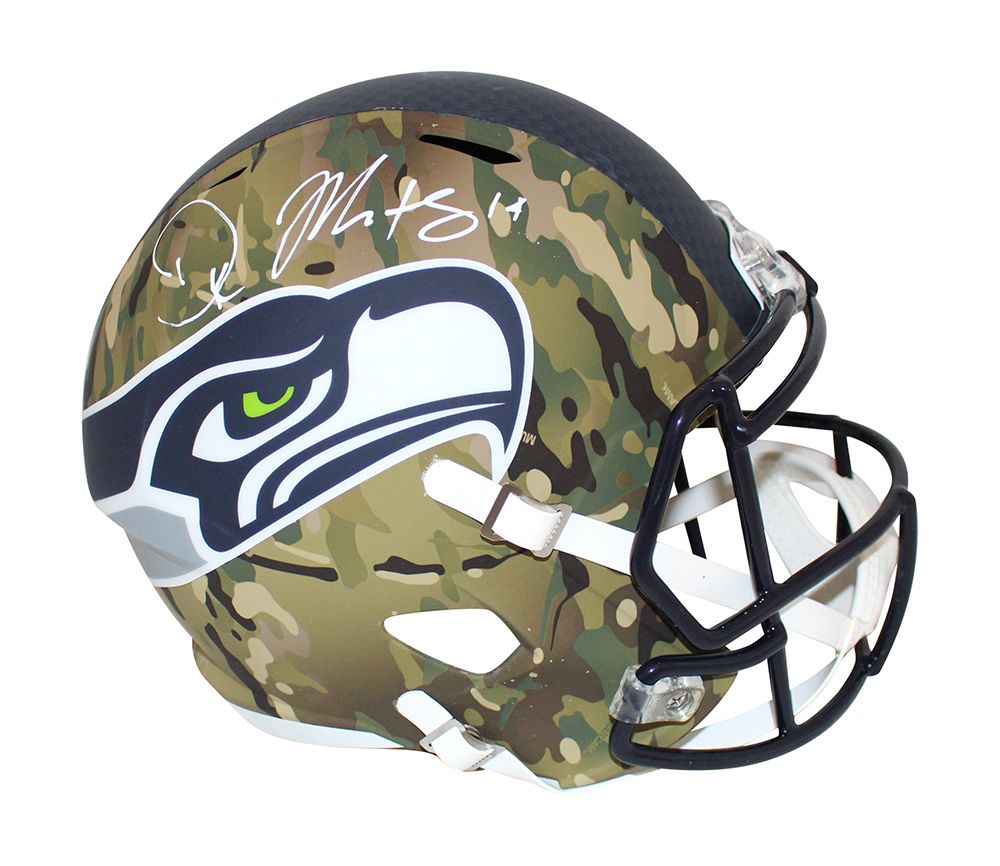 DK Metcalf Autographed Seattle Seahawks F/S Camo Speed Helmet BAS