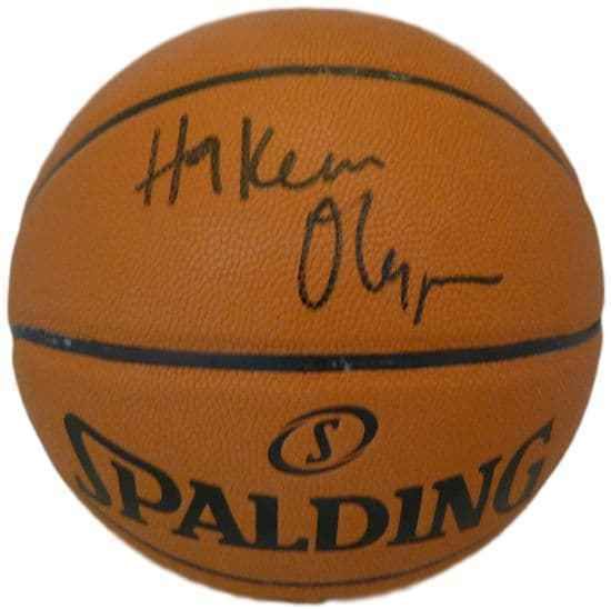 Hakeem Olajuwon Autographed Houston Rockets Spalding Indoor/Outdoor Basketball JSA