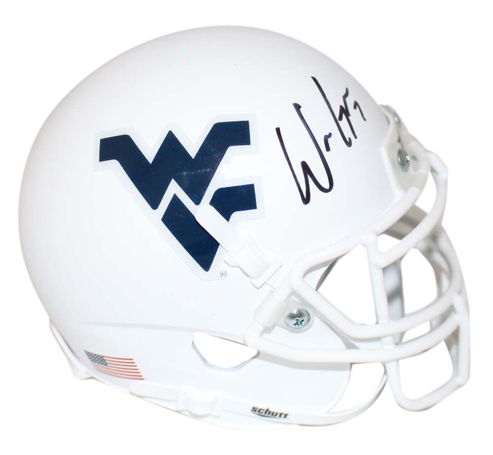 Will Grier Signed West Virginia Mountaineers White Mini Helmet BAS