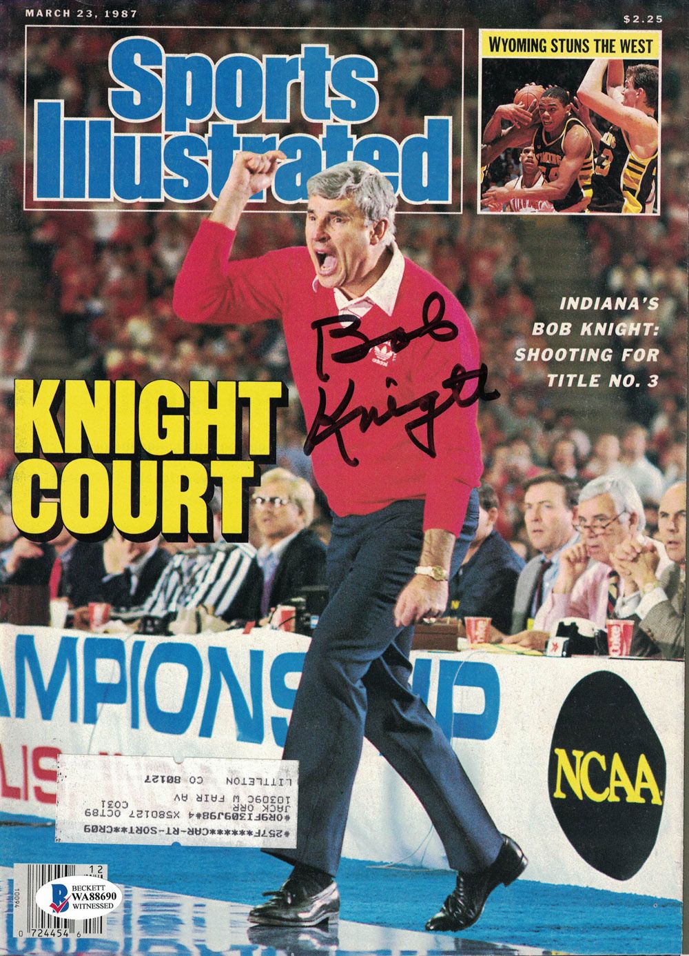 Bob Knight Autographed Indiana Hoosiers Sports Illustrated Magazine BAS