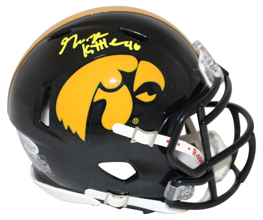 George Kittle Autographed/Signed Iowa Hawkeyes Speed Mini Helmet BAS