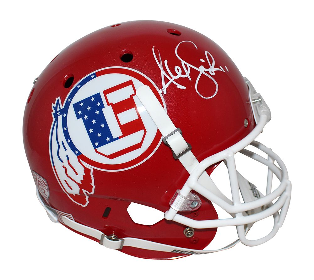 Alex Smith Autographed/Signed Utah Utes F/S Red Schutt Helmet BAS