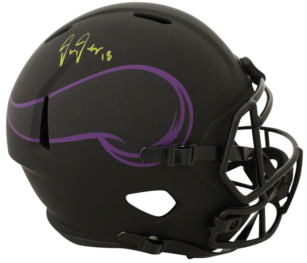 Justin Jefferson Autographed Minnesota Vikings F/S Eclipse Helmet BAS
