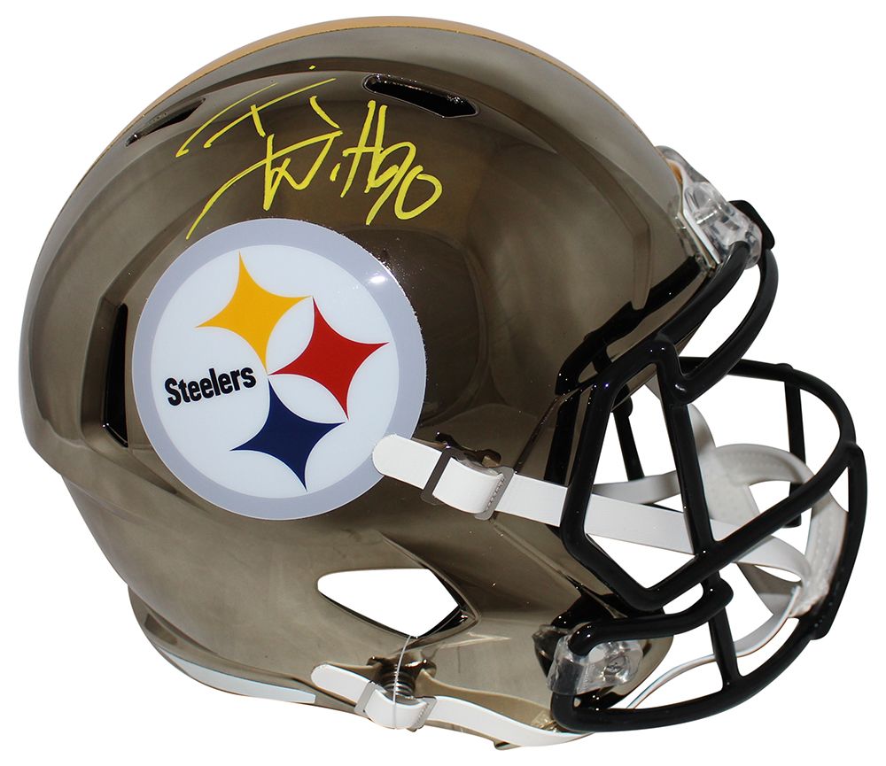 TJ Watt Autographed Pittsburgh Steelers F/S Speed Chrome Helmet BAS