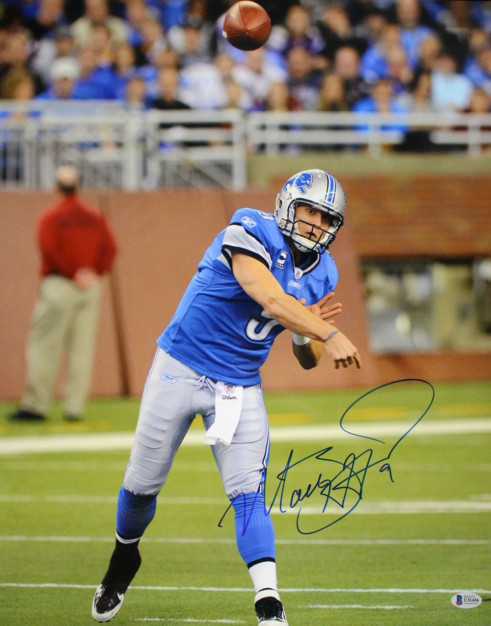 Matt Stafford Autographed/Signed Detroit Lions 16x20 Photo BAS