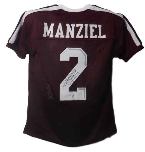 Johnny Manziel Autographed Texas A&amp;M Maroon Size XL Jersey HT JSA