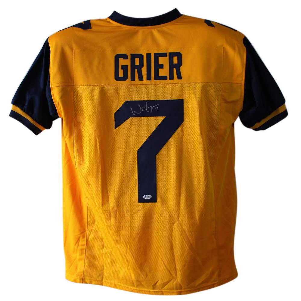 Will Grier Autographed West Virginia Mountaineers Yellow XL Jersey BAS