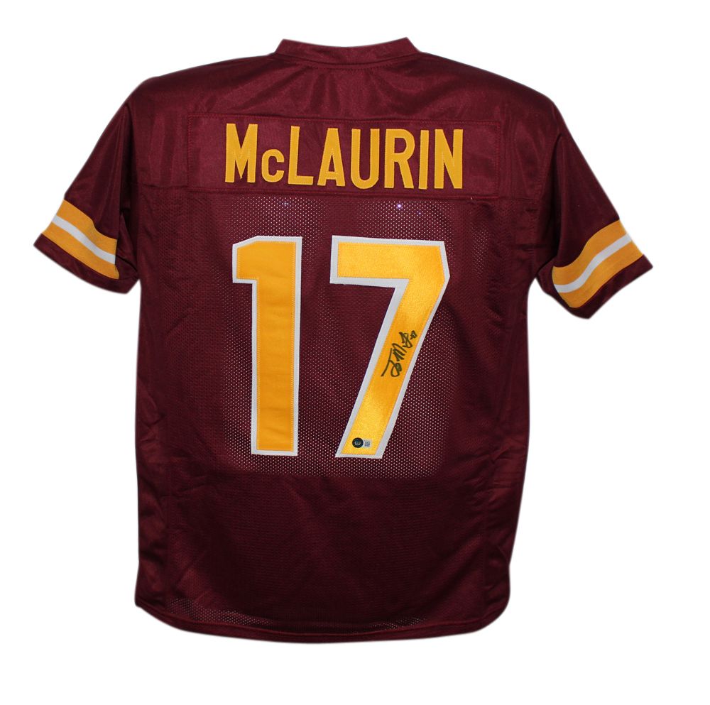 Terry McLaurin Autographed/Signed Pro Style Burgandy XL Jersey Beckett