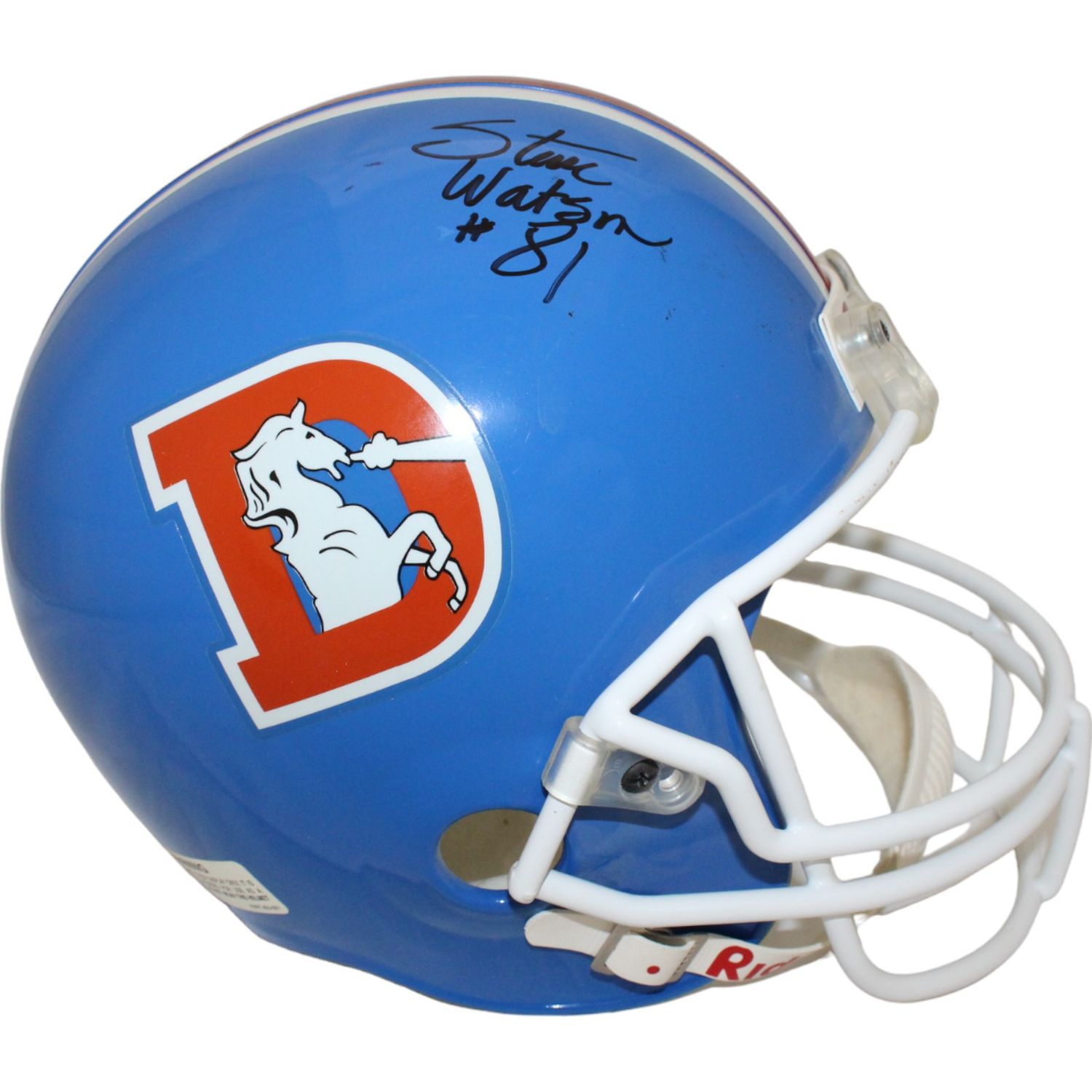 Steve Watson Signed Denver Broncos F/S VSR4 75-96 Helmet Beckett 44282