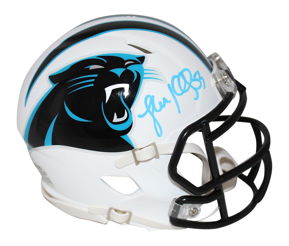 Luke Kuechly Autographed Carolina Panthers Flat White Mini Helmet BAS