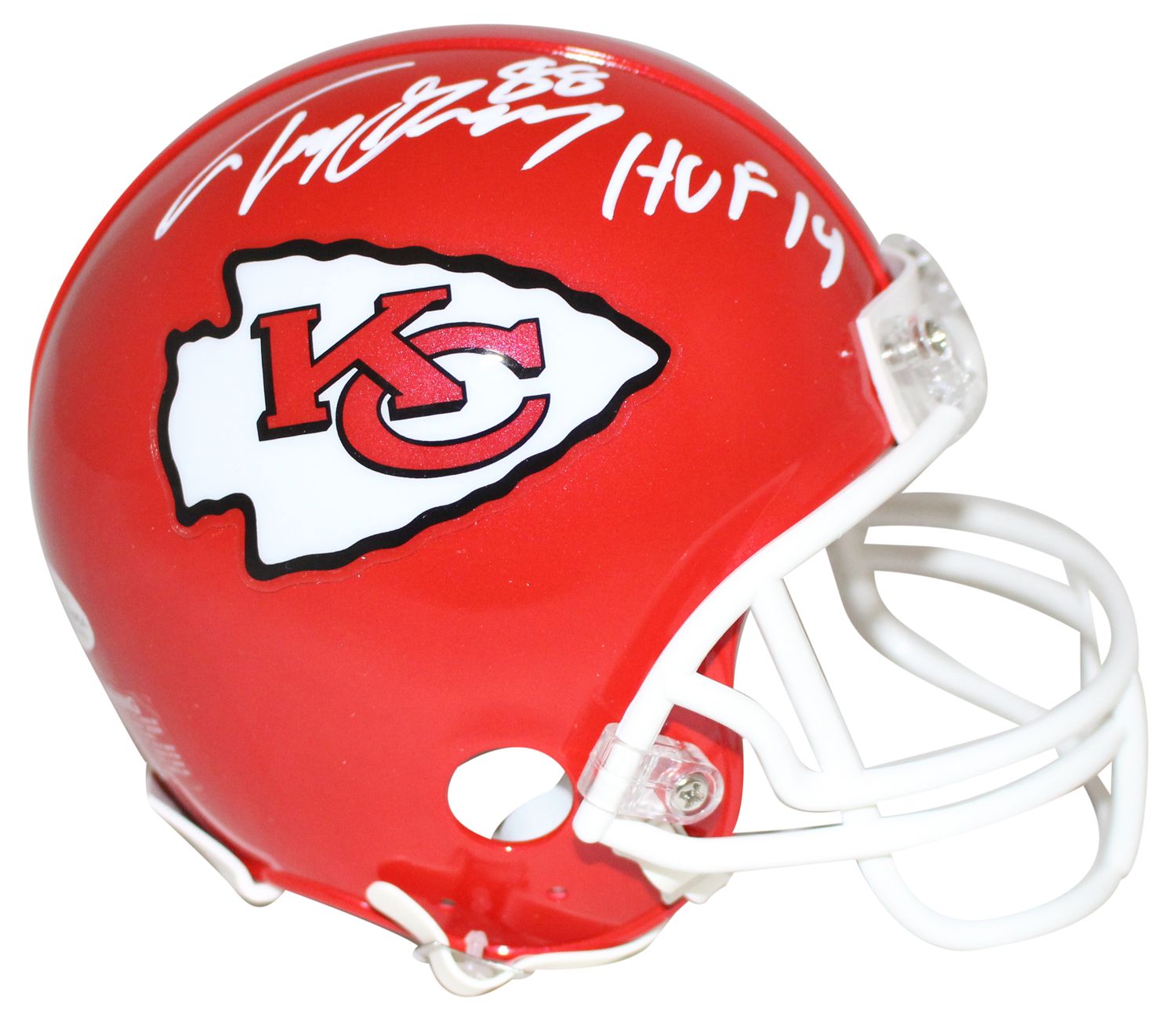 Tony Gonzalez Autographed/Signed Kansas City Chiefs Mini Helmet HOF BAS