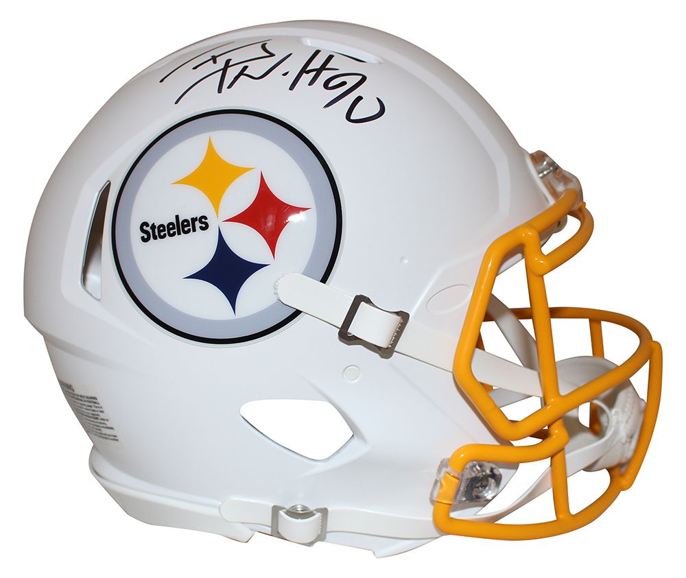 TJ Watt Autographed Pittsburgh Steelers Authentic Flat White Helmet JSA