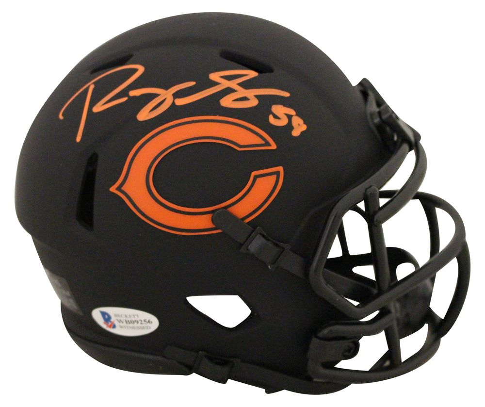 Roquan Smith Autographed/Signed Chicago Bears Eclipse Mini Helmet BAS