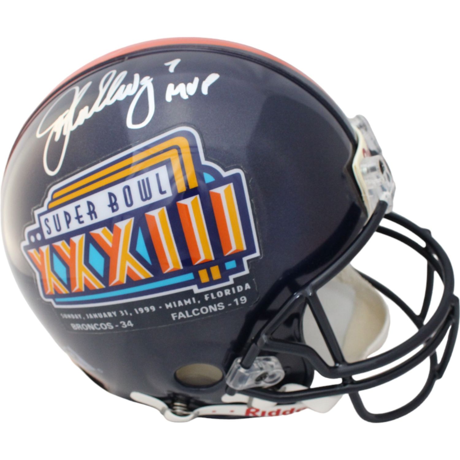 John Elway Signed Denver Broncos Authentic SB XXXIII Helmet MVP BAS 44701