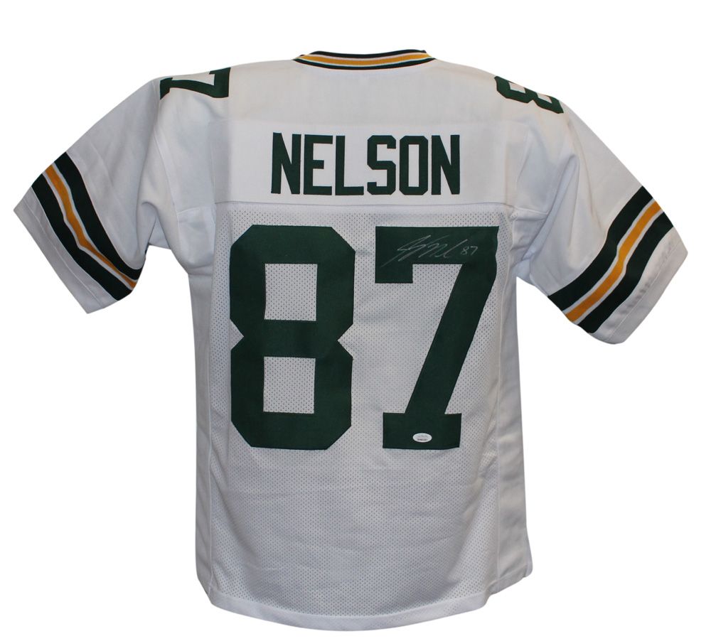 Jordy Nelson Autographed/Signed Pro Style White XL Jersey JSA