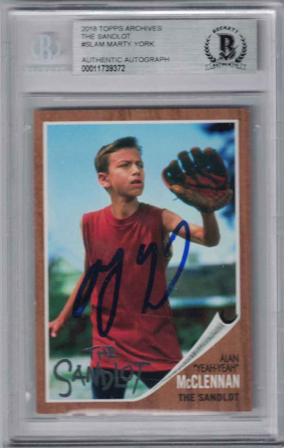 Marty York Signed Sandlot 2018 Topps Archives Card Yeah-Yeah BAS Slab