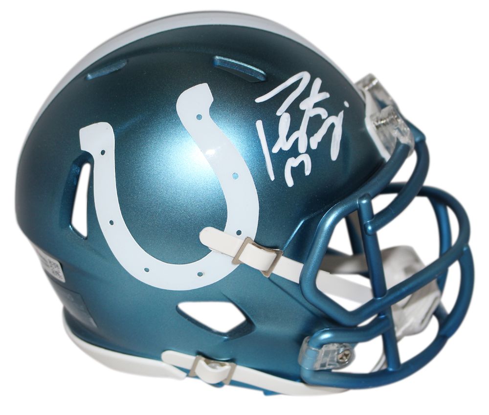 Peyton Manning Autographed Indianapolis Colts Blaze Mini Helmet FAN
