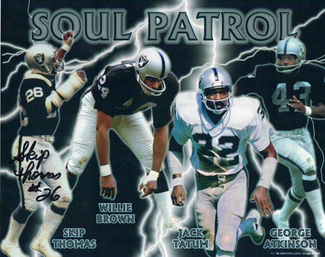 Skip Thomas Autographed Oakland Raiders 8x10 Photo Soul Patrol