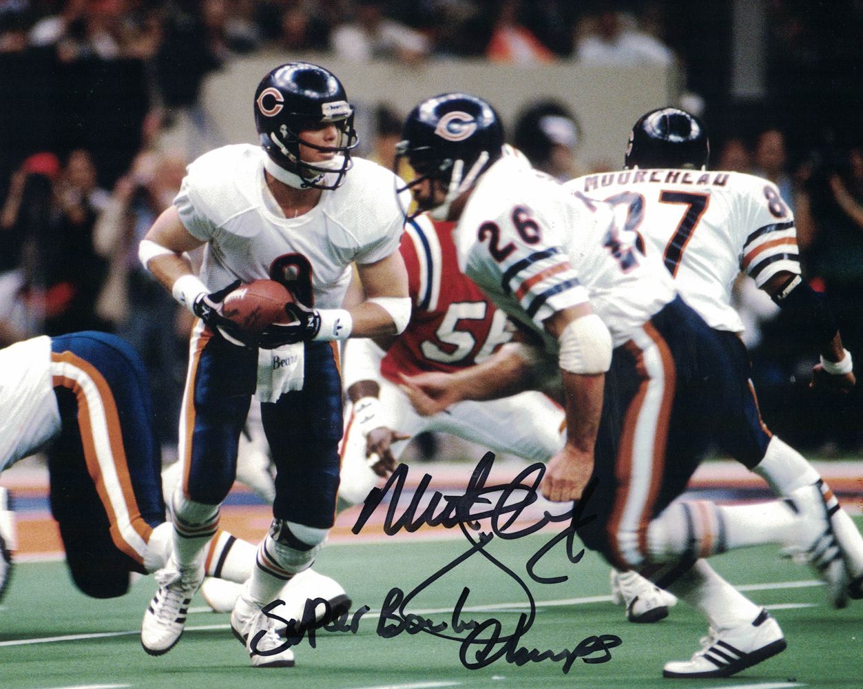 Matt Suhey Autographed/Signed Chicago Bears 8x10 Photo Super Bowl Champs