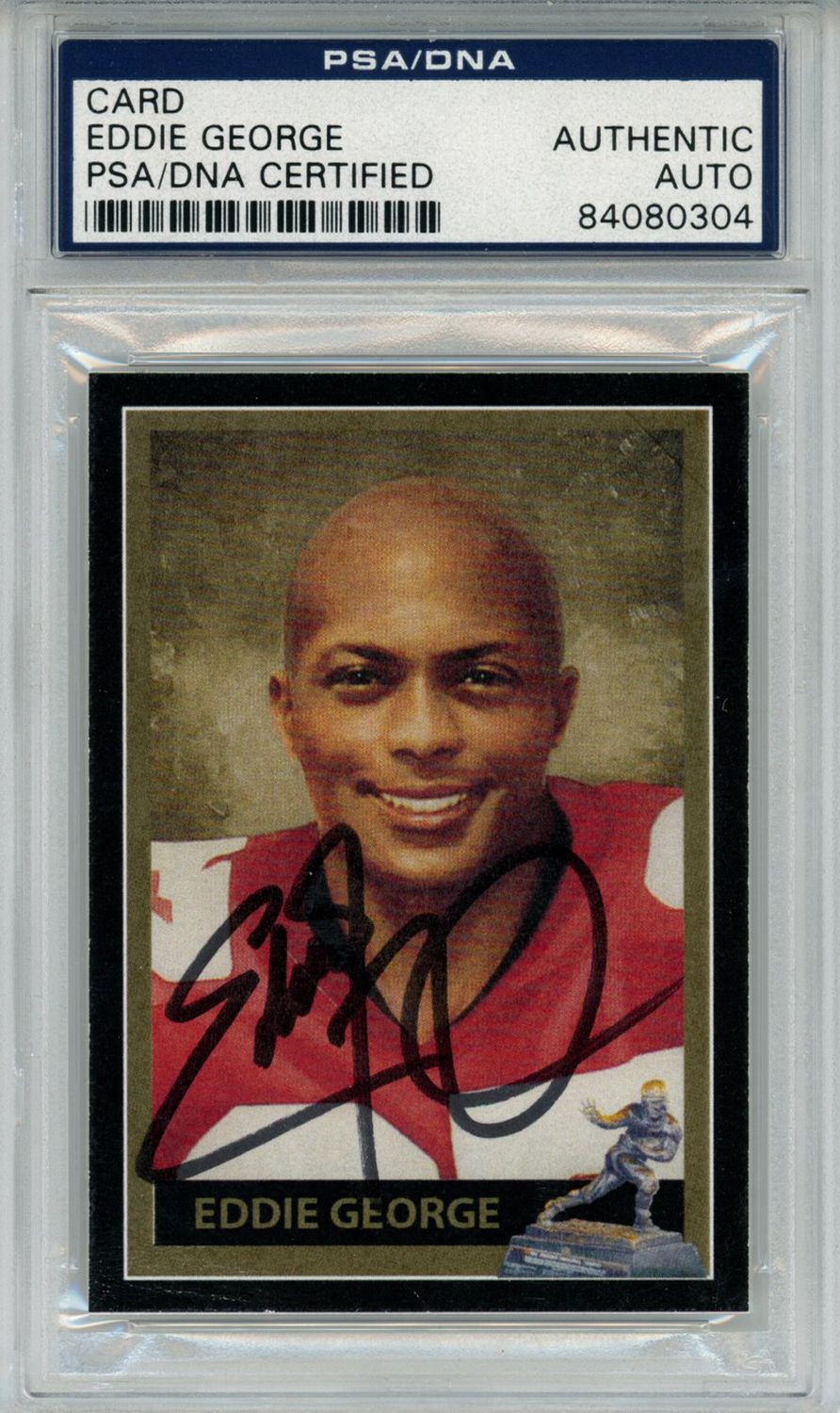 Eddie George Autographed/Signed Custom Trading Card PSA Slab