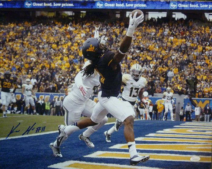 Kevin White Autographed West Virginia Mountaineers 16x20 photo (vs Baylor) JSA