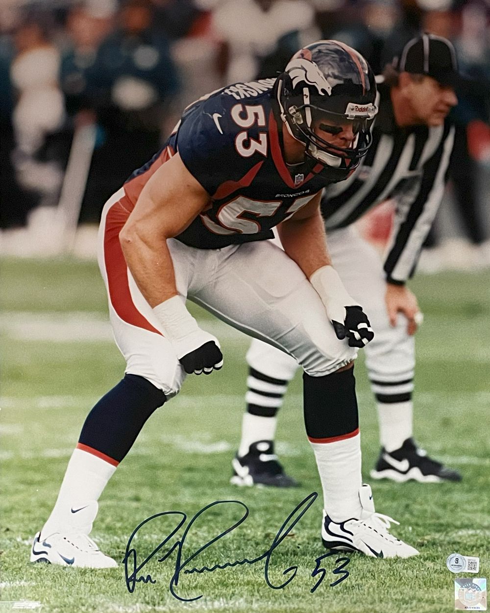 Bill Romanowski Autographed Denver Broncos PF 16x20 Photo Beckett 44740