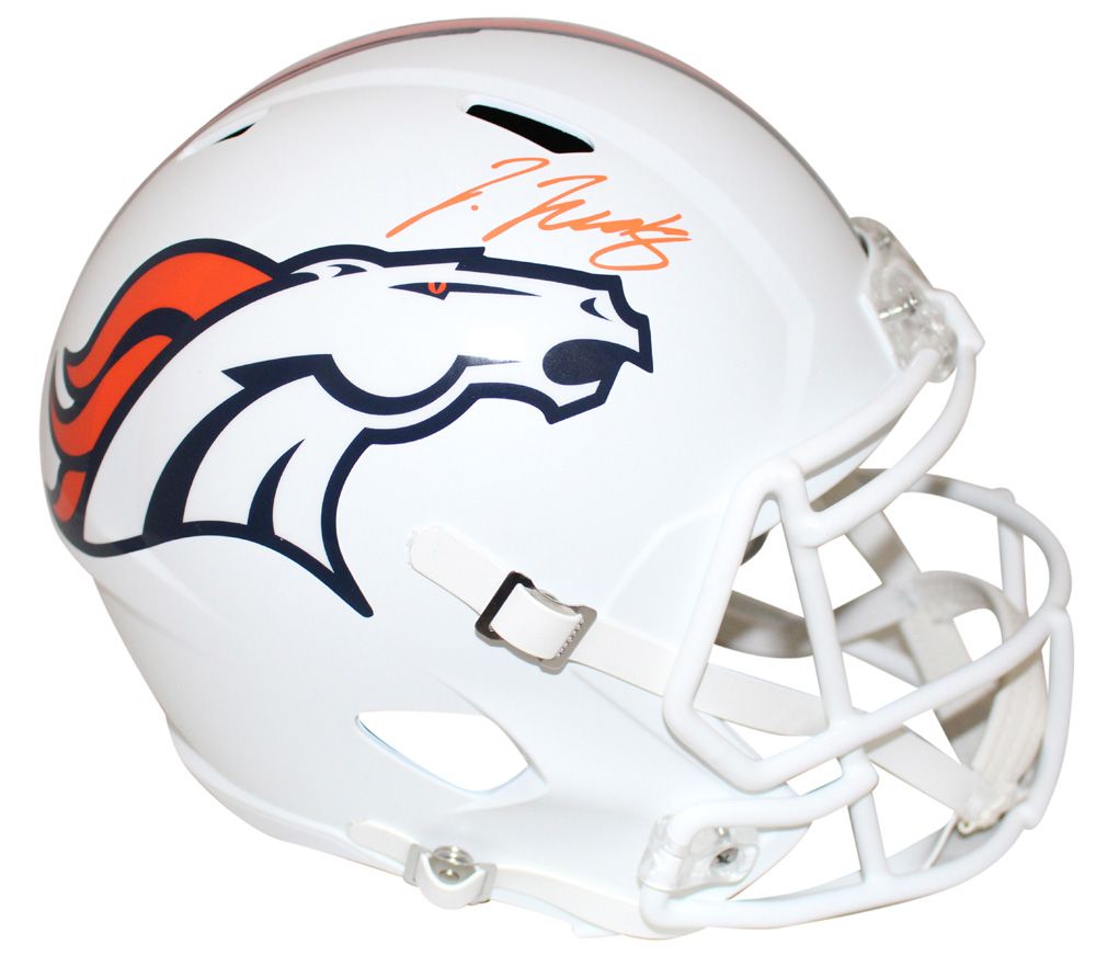 Jerry Jeudy Autographed/Signed Denver Broncos F/S Flat White Helmet BAS