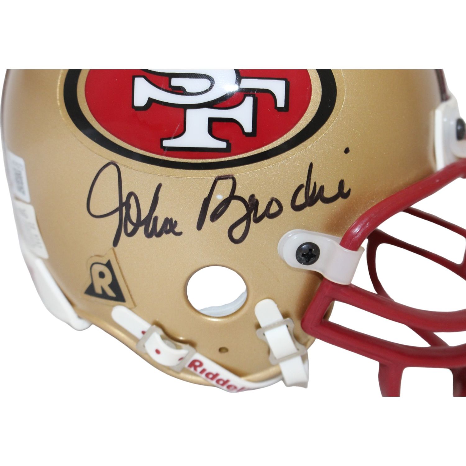 John Brodie Signed San Francisco 49ers VSR4 TB Replica Mini Helmet BAS 44154