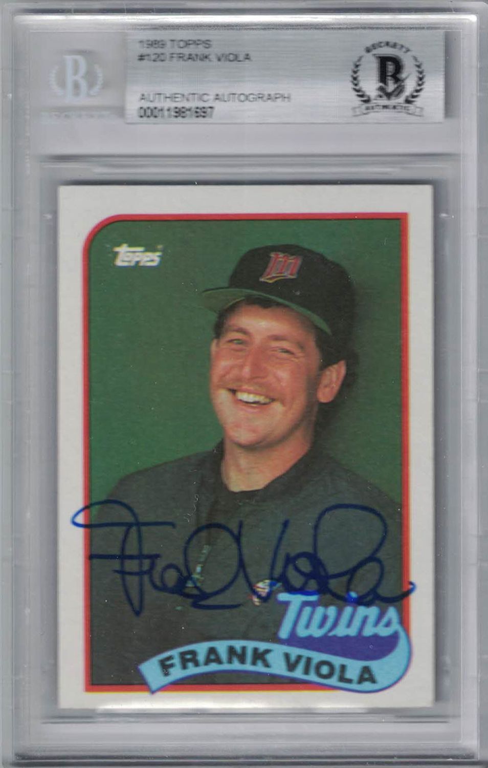 Frank Viola Autographed Minnesota Twins 1989 Topps #120 Trading Card BAS