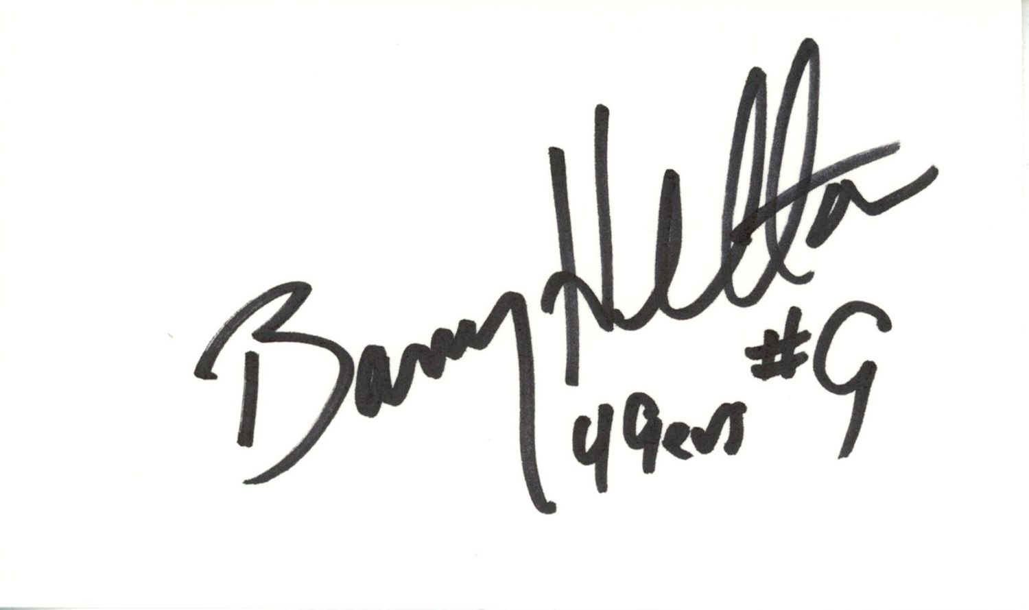 Barry Helton Autographed San Francisco 49ers Index Card Beckett 45403