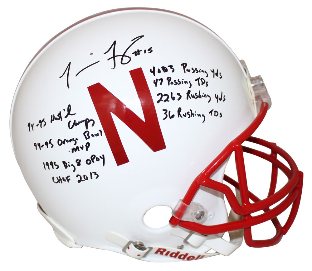 Tommie Frazier Signed Nebraska Cornhuskers Authentic Helmet 8 Insc BAS