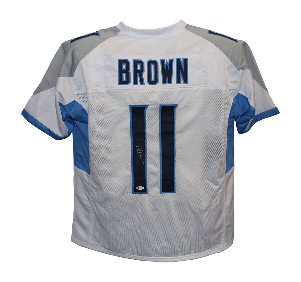 AJ Brown Autographed/Signed Pro Style White XL Jersey BAS