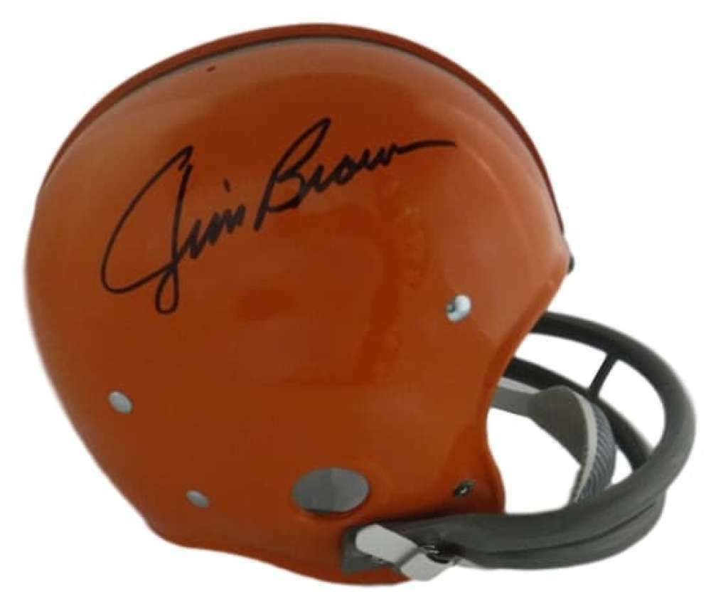 Jim Brown Autographed Cleveland Browns Full Size RK Helmet JSA