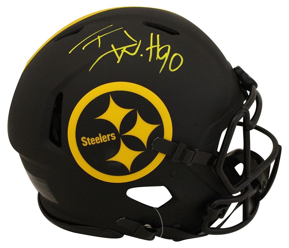 TJ Watt Signed Pittsburgh Steelers Authentic Eclipse Speed Helmet BAS