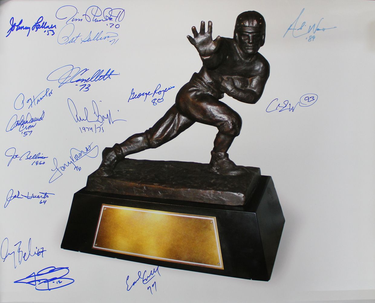 Heisman Trophy Winners Autographed/Signed 16x20 Photo 16 Sigs
