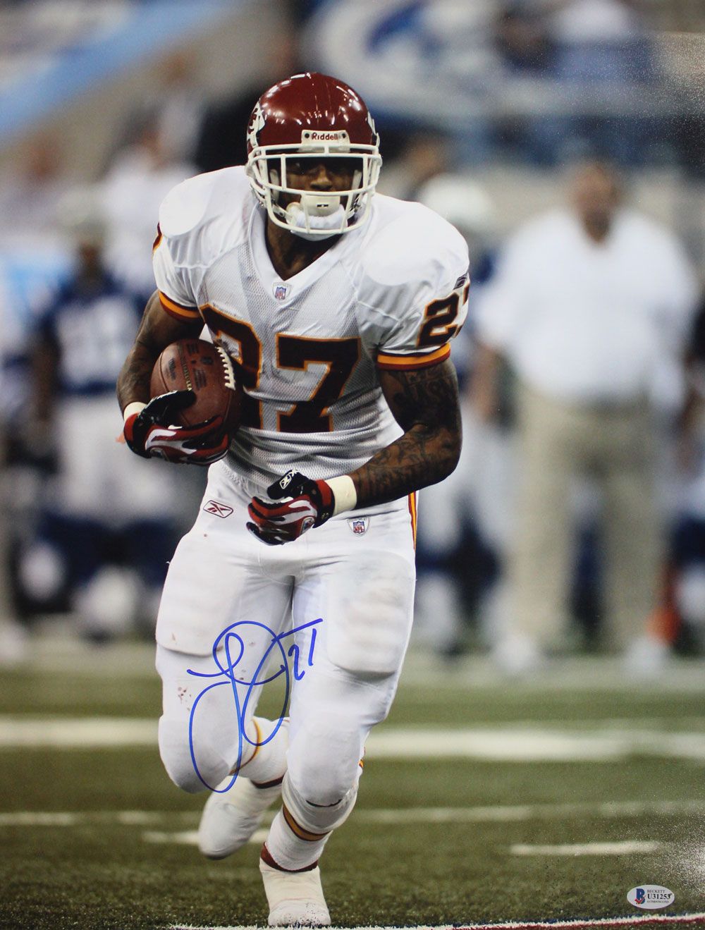 Larry Johnson Autographed/Signed Kansas City Chiefs 16x20 Photo BAS
