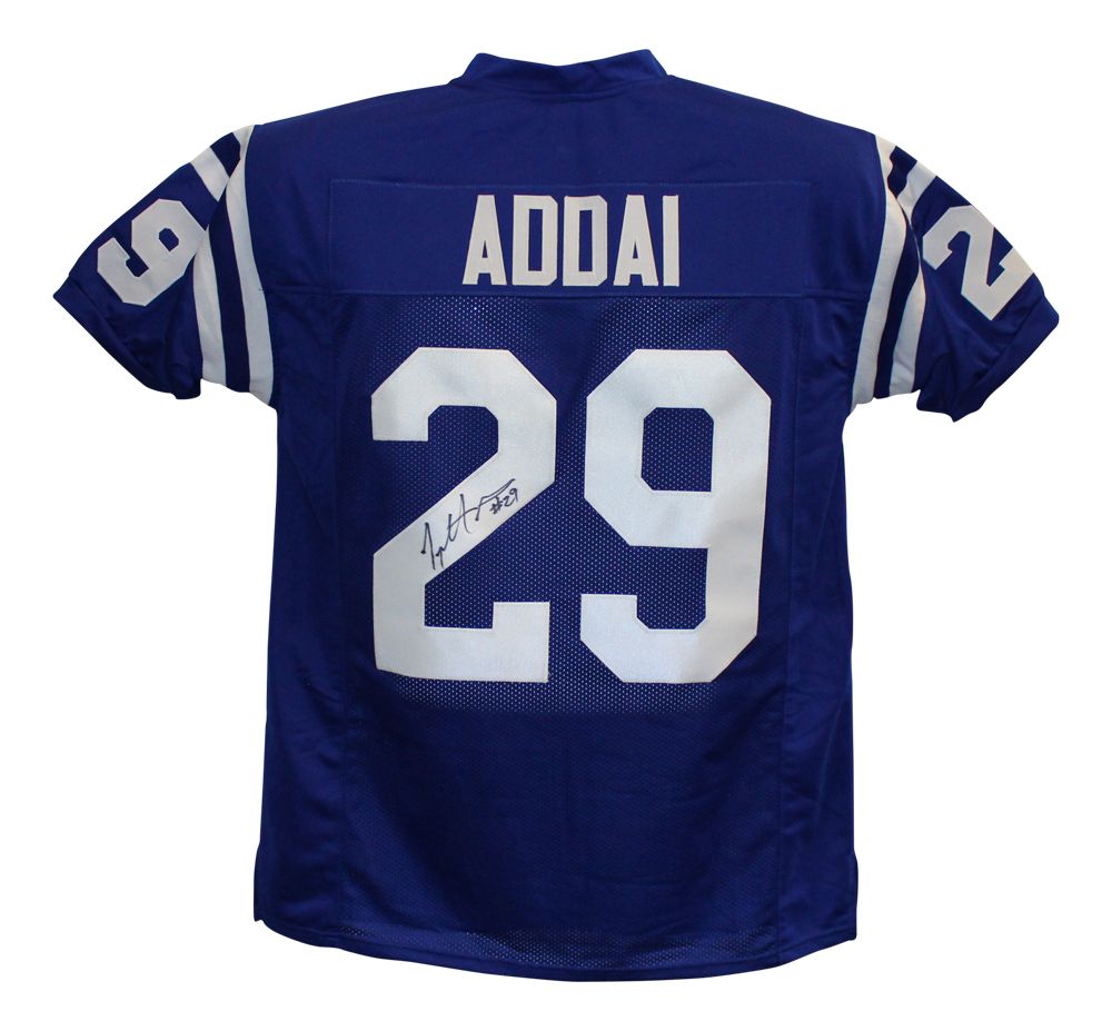 Joseph Addai Autographed blue size XL jersey Indianapolis Colts